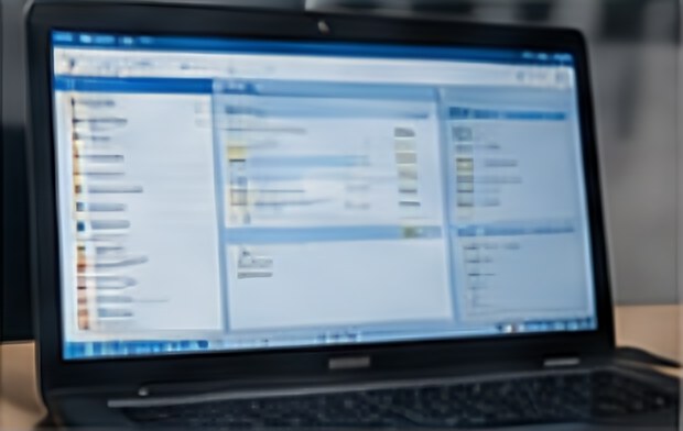 Laptop running inventory and asset management software